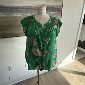 Daniel Rainn Stitch Fix Floral Green Women's Top